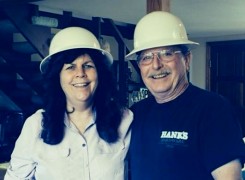 Steve and Val hard hat-ting it!